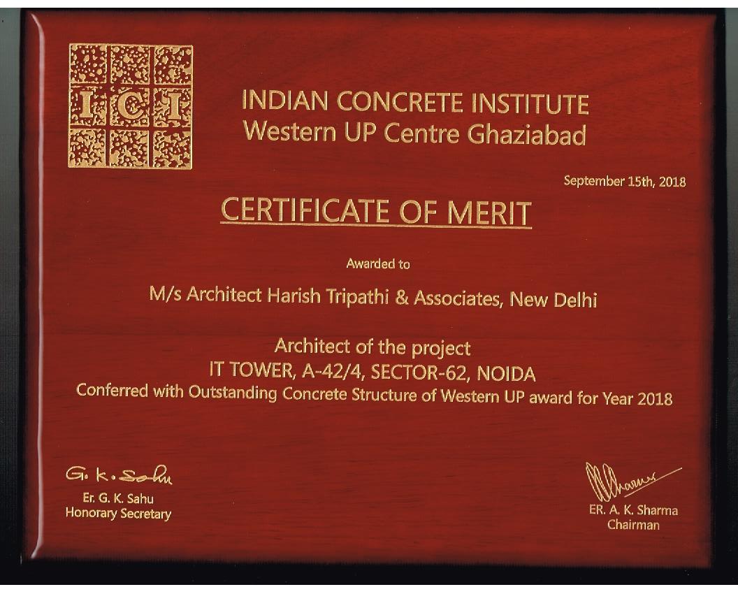 Award From Indian Concrete Institute UP West Chapter